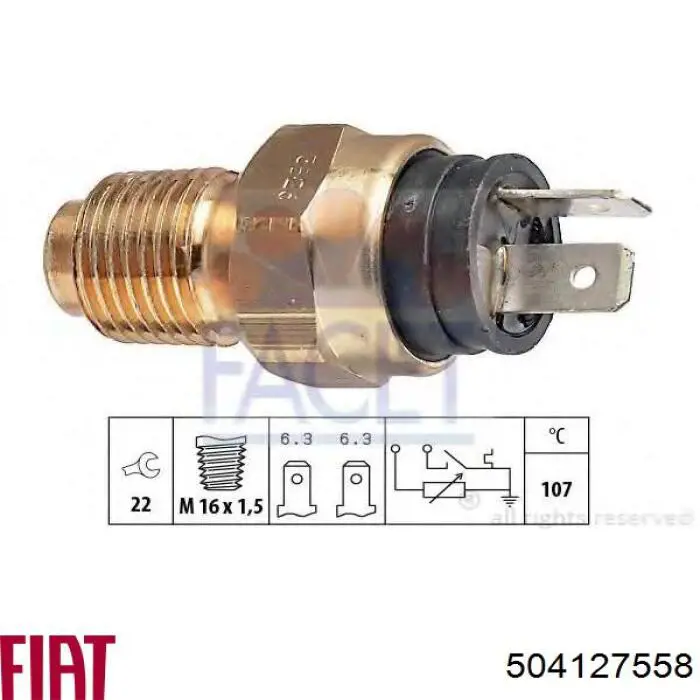 Compre 504127558 Fiat/Alfa/Lancia Sensor de temperatura do fluido de esfriamento