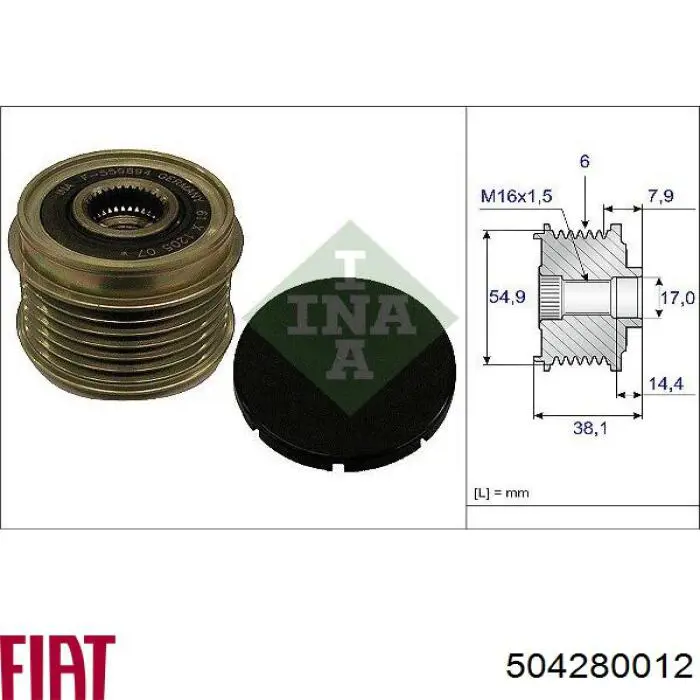 504280012 Fiat/Alfa/Lancia Polia do gerador