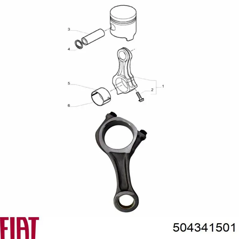 Biela de pistão de motor 504057276 Iveco