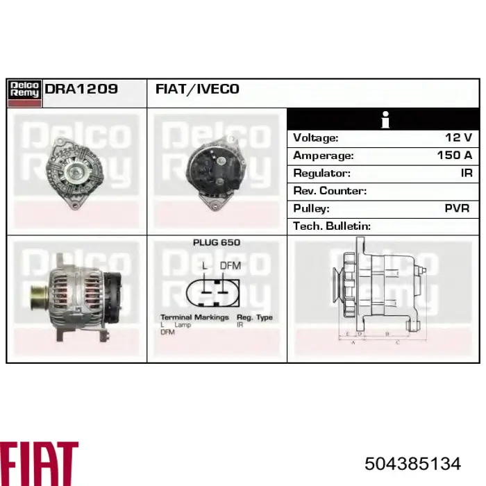 Gerador Fiat/Alfa/Lancia 504385134 preço, a partir de 105,15 USD