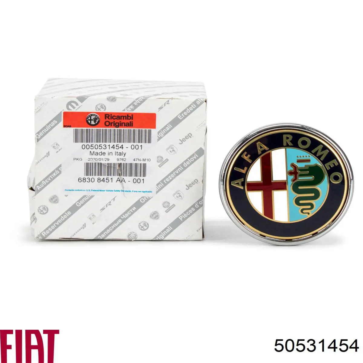 50531454 Fiat/Alfa/Lancia Emblema de tampa de porta-malas (emblema de firma)