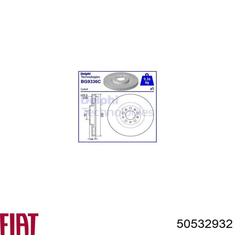 Disco do freio dianteiro Fiat/Alfa/Lancia 50532932 preço, a partir de 110,47 USD