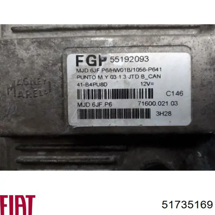 Compre 51735169 Fiat/Alfa/Lancia Módulo de direção (Centralina eletrônica) de imobilizador
