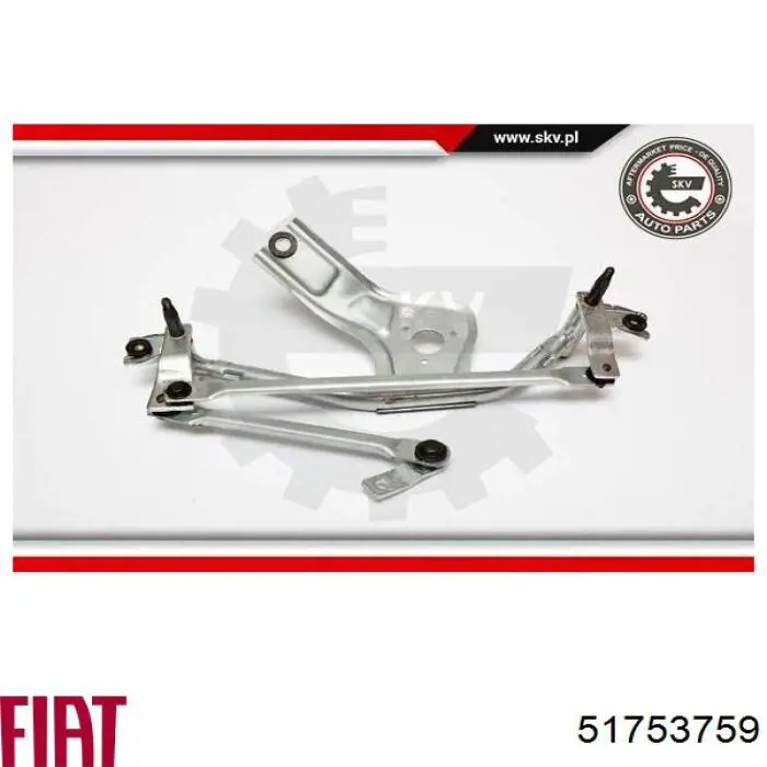 Compre 51753759 Fiat/Alfa/Lancia Trapézio de limpador pára-brisas