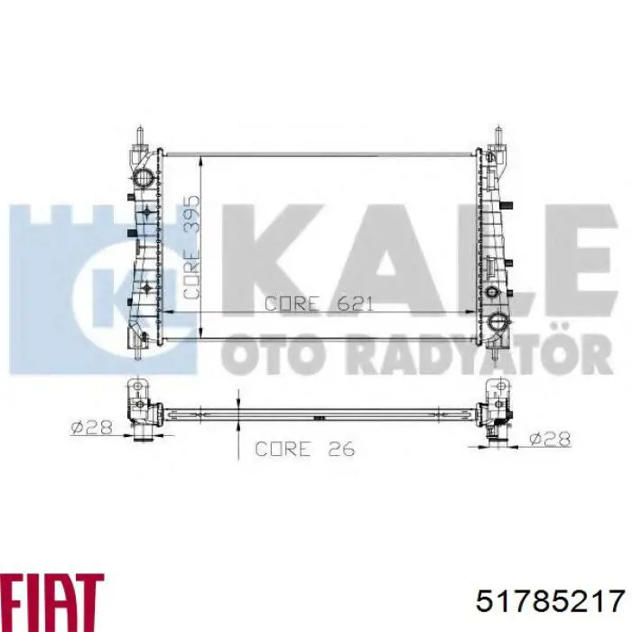 Radiador de esfriamento de motor Fiat/Alfa/Lancia 51785217 preço, a partir de 118,79 USD