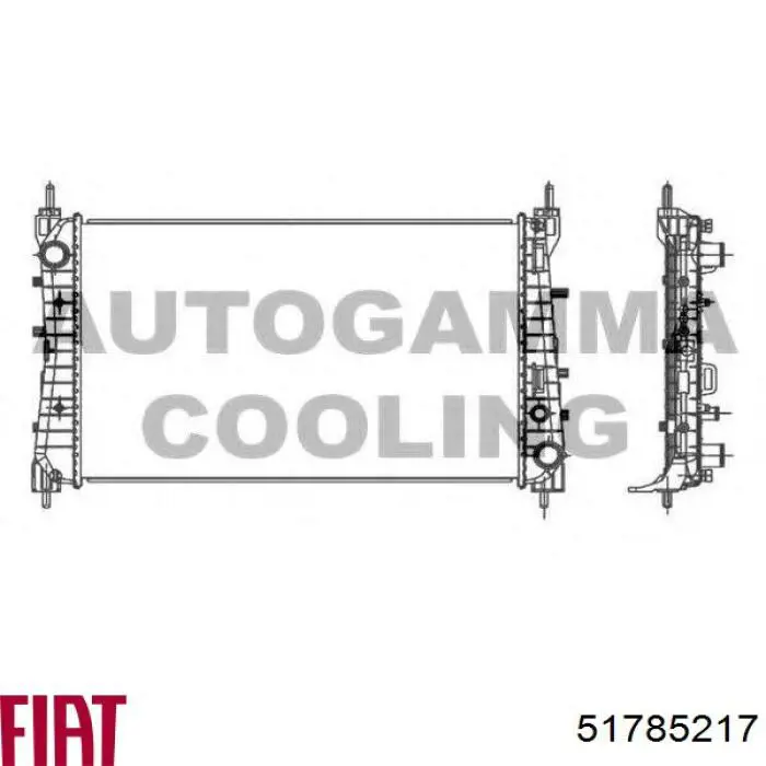 Compre 51785217 Fiat/Alfa/Lancia Radiador de esfriamento de motor
