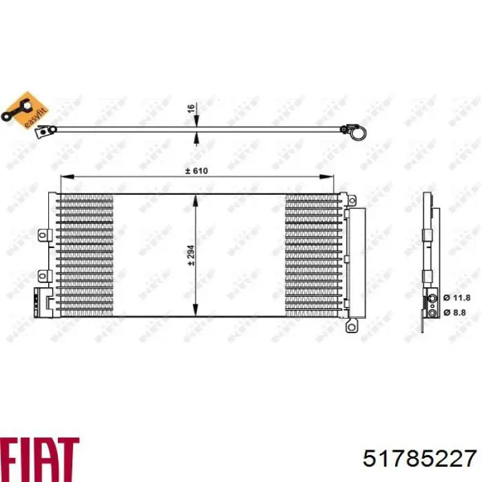 51785227 Fiat/Alfa/Lancia Radiador de aparelho de ar condicionado