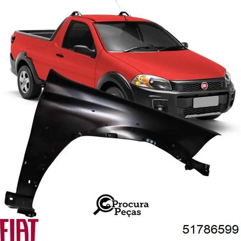Compre 51786599 Fiat/Alfa/Lancia Pára-lama dianteiro esquerdo