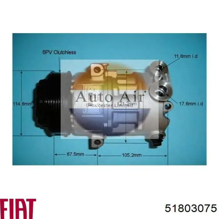 Compressor de aparelho de ar condicionado Fiat/Alfa/Lancia 51803075 preço, a partir de 109,16 USD