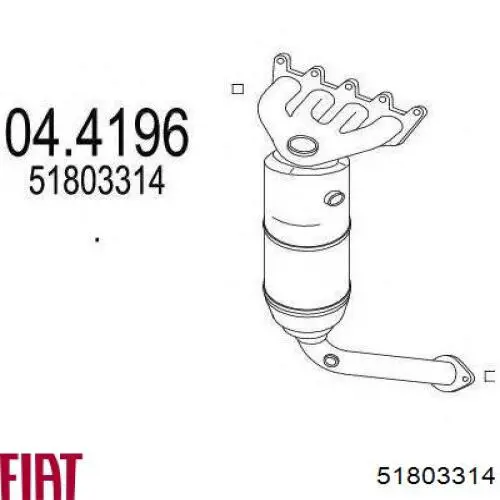 Convertidor - catalisador Fiat/Alfa/Lancia 51803314 preço, a partir de 1263,99 USD
