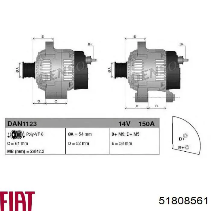 51808561 Fiat/Alfa/Lancia Gerador