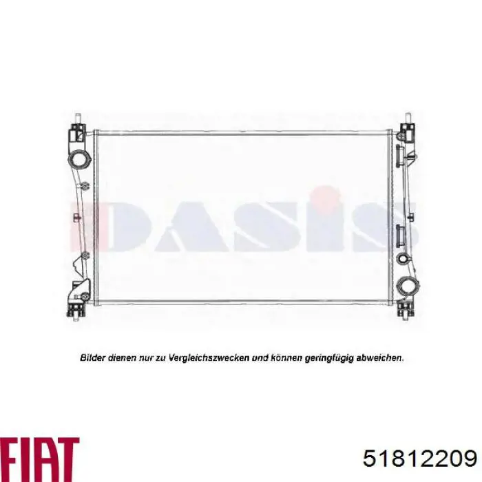 Radiador de esfriamento de motor 51812209 Fiat/Alfa/Lancia