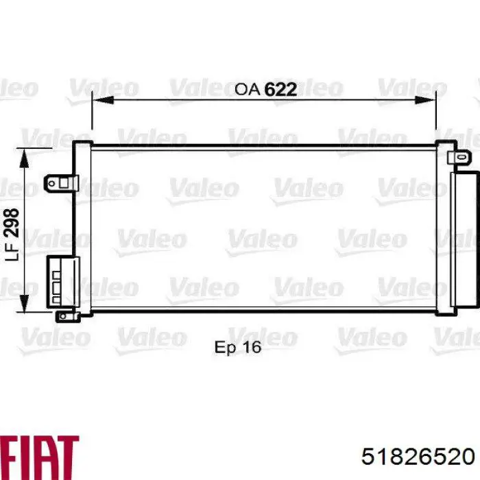 51826520 Fiat/Alfa/Lancia Radiador de aparelho de ar condicionado