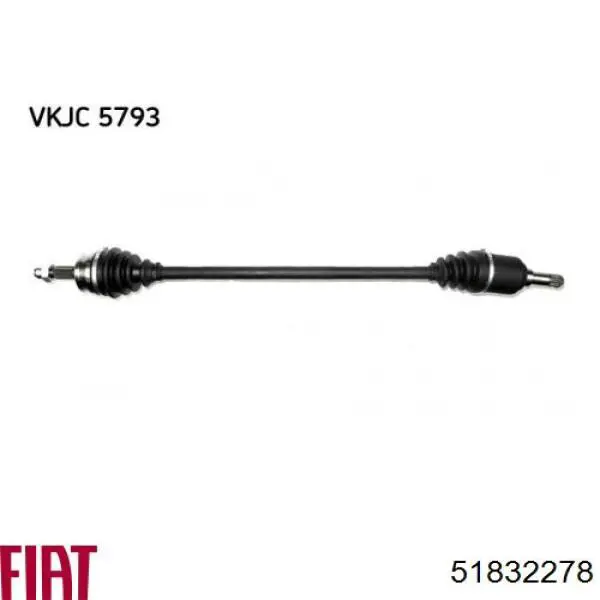 Compre 51832278 Fiat/Alfa/Lancia Semieixo (acionador) dianteiro direito
