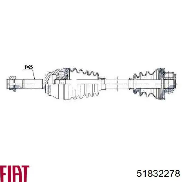 Compre 51806760 Fiat/Alfa/Lancia Semieixo (acionador) dianteiro direito