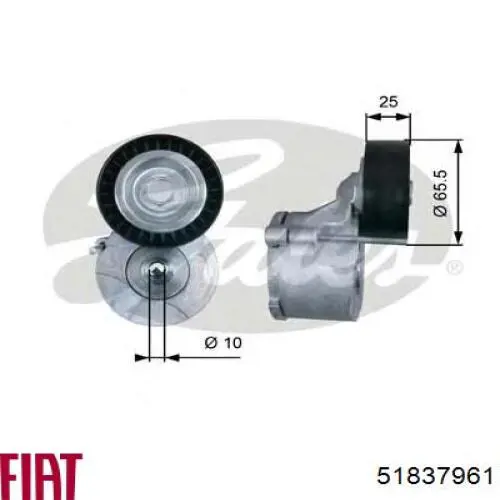 Reguladora de tensão da correia de transmissão 51837961 Fiat/Alfa/Lancia