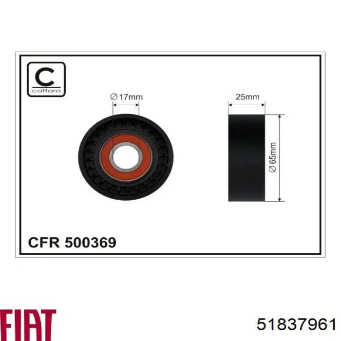 Reguladora de tensão da correia de transmissão Fiat/Alfa/Lancia 51837961