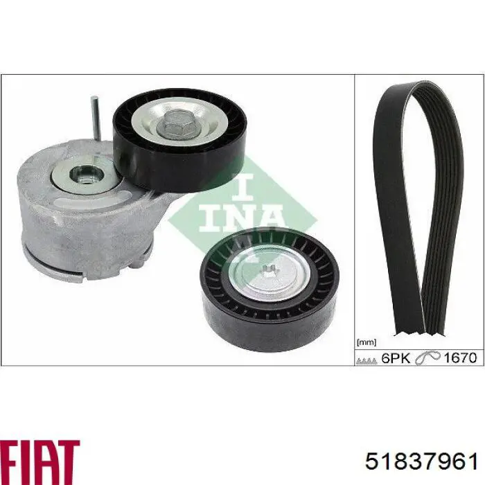 Compre 51837961 Fiat/Alfa/Lancia Reguladora de tensão da correia de transmissão