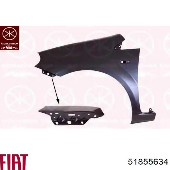 51855634 Fiat/Alfa/Lancia Pára-lama dianteiro direito