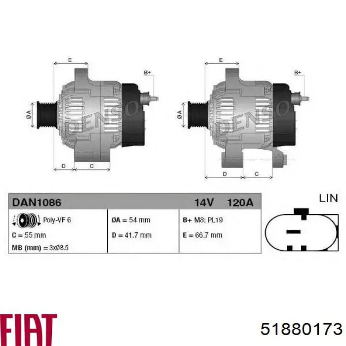 51880173 Fiat/Alfa/Lancia Gerador