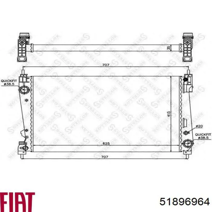 Compre 51896964 Fiat/Alfa/Lancia Radiador de esfriamento de motor