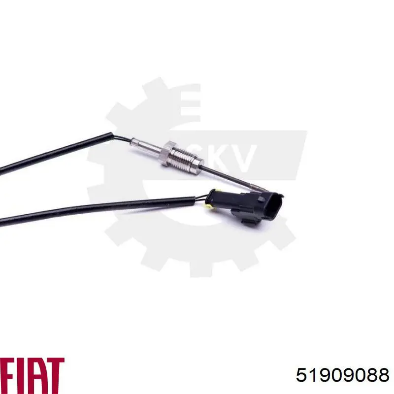 Sensor de temperatura dos gases de escape (GE), antes de filtro de partículas diesel Fiat/Alfa/Lancia 51909088