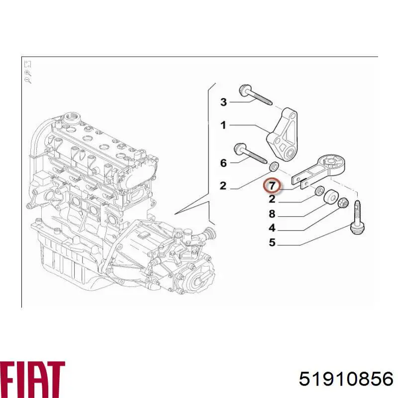 Coxim (suporte) traseiro de motor Fiat/Alfa/Lancia 51910856 preço, a partir de 39,33 USD