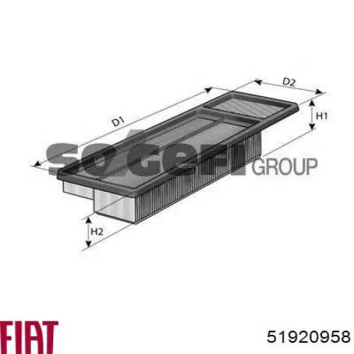 Compre 51920958 Fiat/Alfa/Lancia Filtro de ar