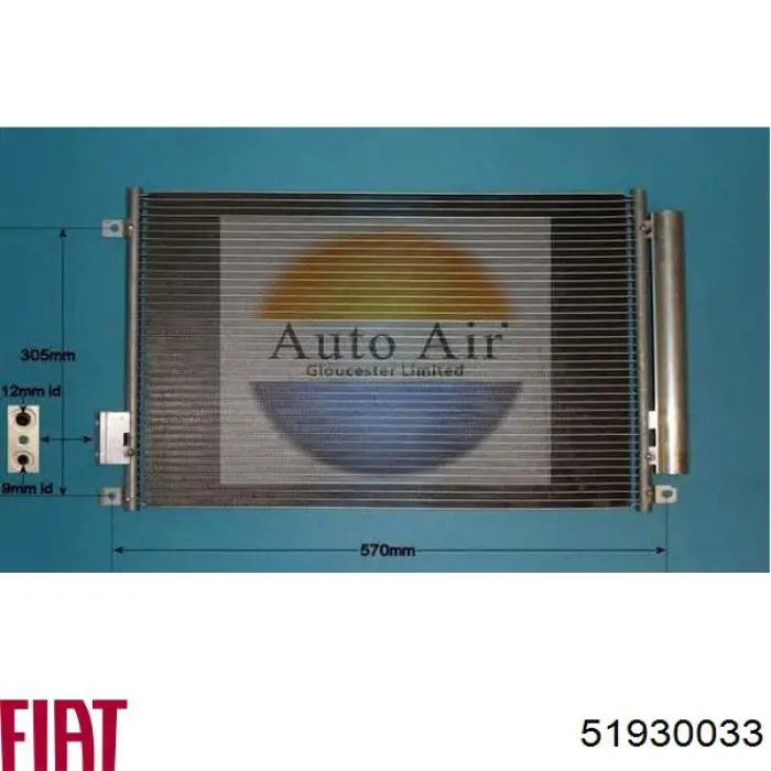 51930033 Fiat/Alfa/Lancia Radiador de aparelho de ar condicionado