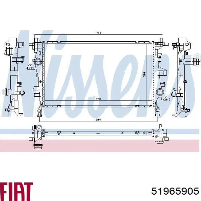 51965905 Fiat/Alfa/Lancia Radiador de esfriamento de motor