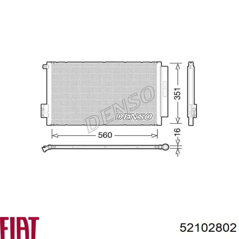 52102802 Fiat/Alfa/Lancia Radiador de aparelho de ar condicionado
