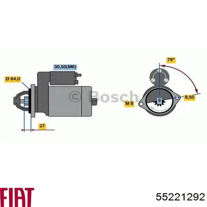 Motor de arranco Fiat/Alfa/Lancia 55221292 preço, a partir de 21,94 USD