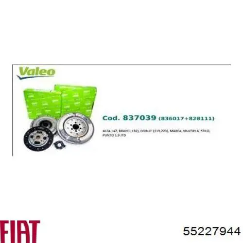 Volante de motor Fiat/Alfa/Lancia 55227944 preço, a partir de 268,61 USD