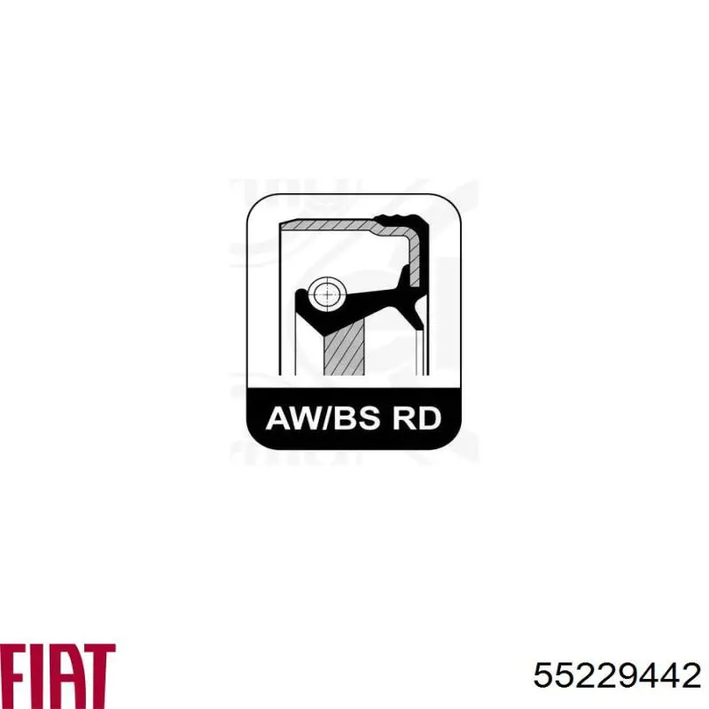 Compre 55229442 Fiat/Alfa/Lancia Vedação da árvore distribuidora de motor
