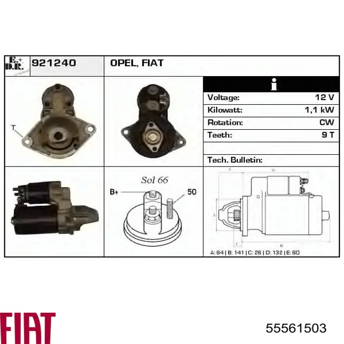 55561503 Fiat/Alfa/Lancia Motor de arranco