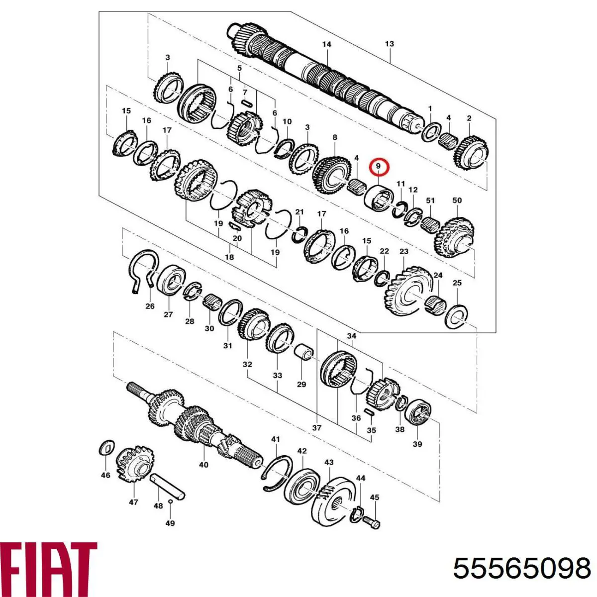 Compre 55565098 Fiat/Alfa/Lancia Rolamento da Caixa de Mudança