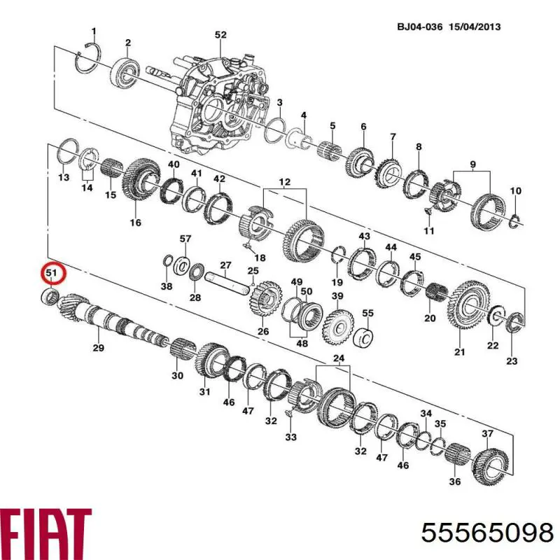 55565098 Fiat/Alfa/Lancia Rolamento da Caixa de Mudança