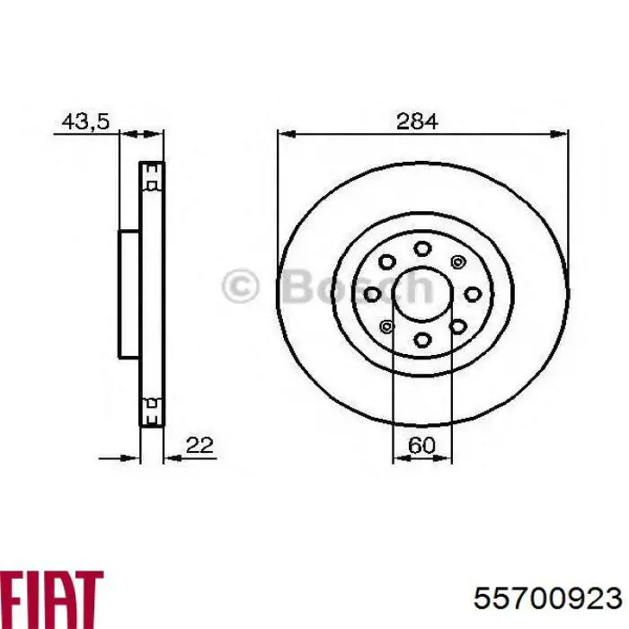 Disco do freio dianteiro Fiat/Alfa/Lancia 55700923 preço, a partir de 47,67 USD