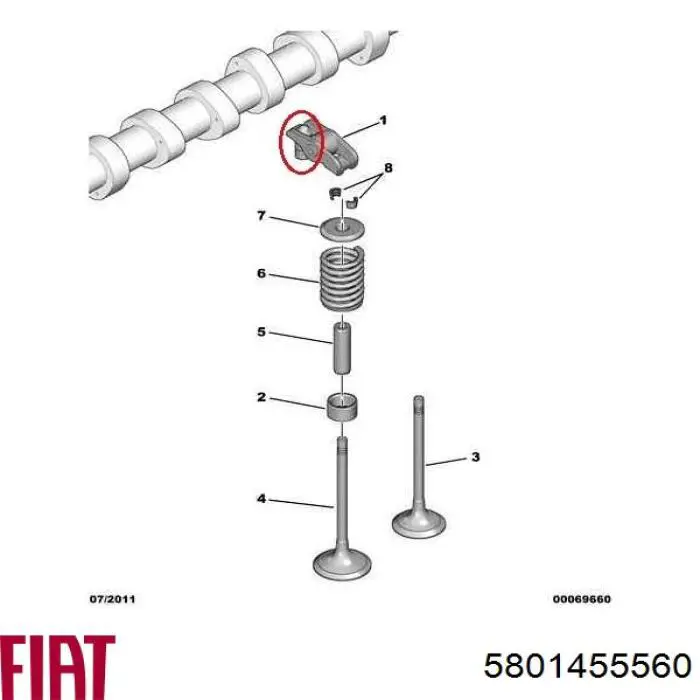 Balanceiro de válvula (balanceiro de válvulas) Fiat/Alfa/Lancia 5801455560 preço, a partir de 23,58 USD