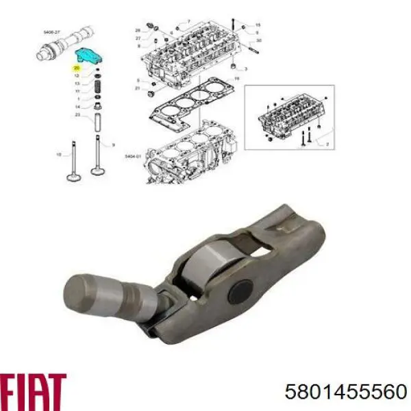 Balanceiro de válvula (balanceiro de válvulas) 5801455560 Fiat/Alfa/Lancia