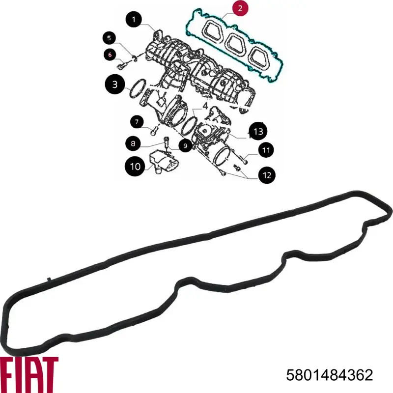 Compre 5801484362 Fiat/Alfa/Lancia Vedante de tubo coletor de admissão