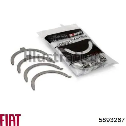 5893267 Fiat/Alfa/Lancia Semianel de suporte (de carreira) de cambota, 2ª reparação (0,50), kit