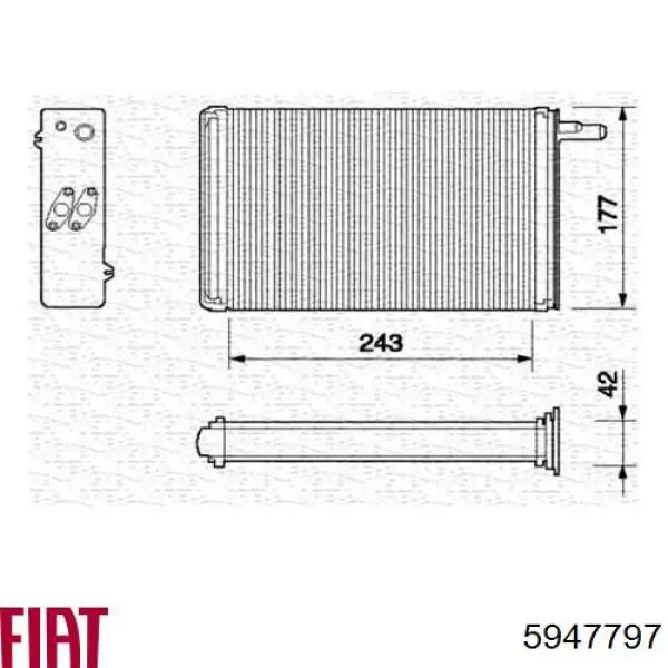 Radiador de forno (de aquecedor) 5947797 Fiat/Alfa/Lancia