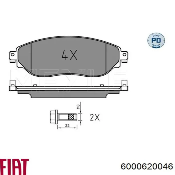 Compre 6000620046 Fiat/Alfa/Lancia Sapatas do freio dianteiras de disco