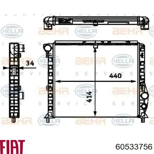 Compre 60526047 Fiat/Alfa/Lancia Radiador de esfriamento de motor