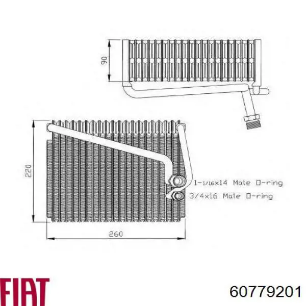 Vaporizador de aparelho de ar condicionado Fiat/Alfa/Lancia 60779201 preço, a partir de 168,48 USD