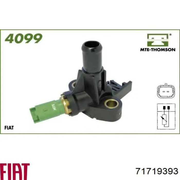 71719393 Fiat/Alfa/Lancia Sensor de temperatura do fluido de esfriamento