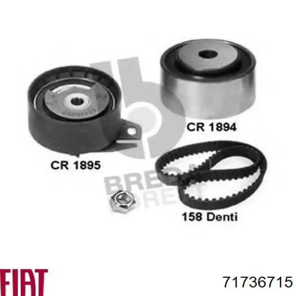 Compre 71736715 Fiat/Alfa/Lancia Correia do mecanismo de distribuição de gás, kit