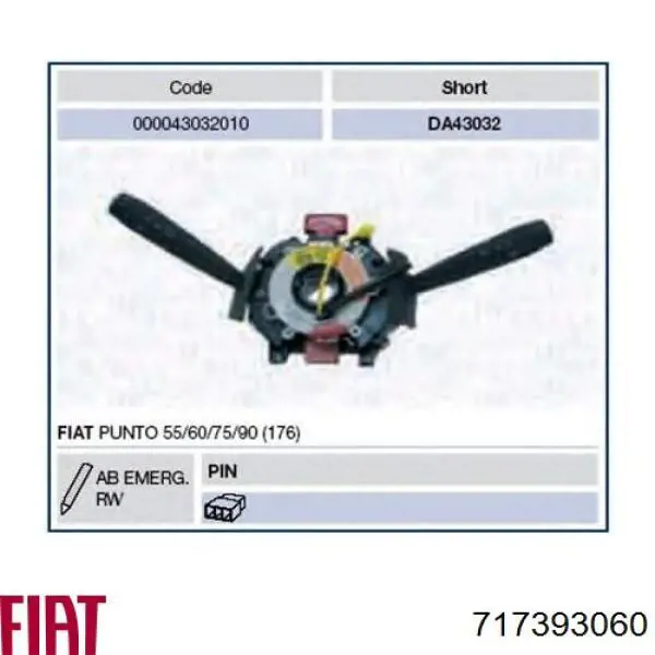 Comutador instalado na coluna da direção, montado Fiat/Alfa/Lancia 717393060 preço, a partir de 460,36 USD
