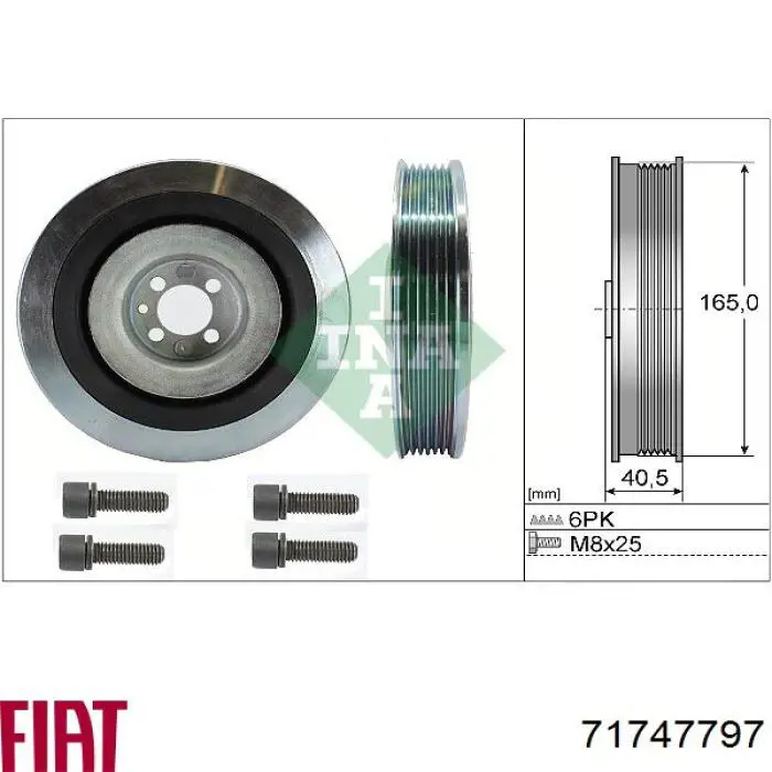 Compre 71747797 Fiat/Alfa/Lancia Polia de cambota